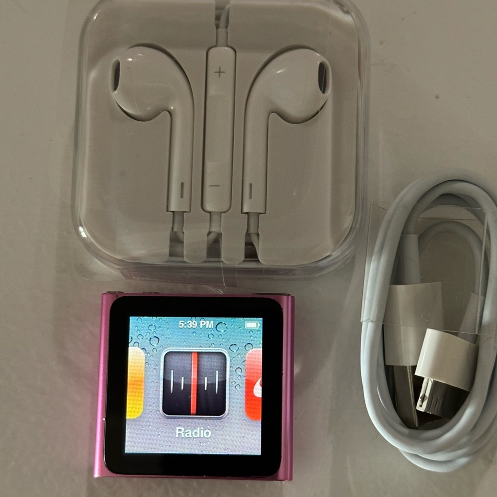 Pink Apple iPod Nano 6th Generation with Radio and New Accessories 8gb